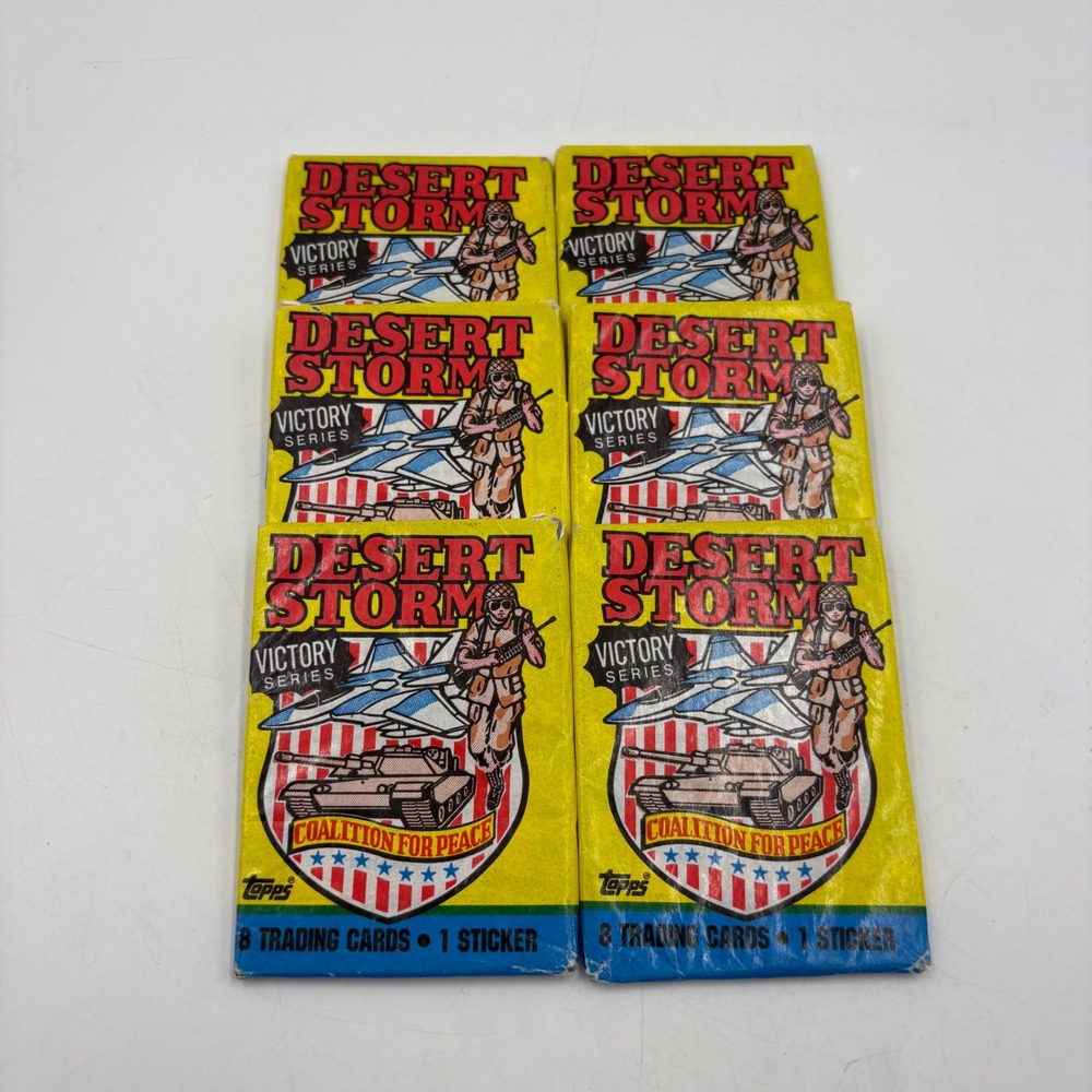 Topps Desert Storm Trading Cards Yellow 6 Sealed Packs 1991